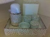 Kit higiene floral porcelana